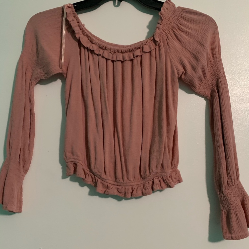Pink off the shoulder